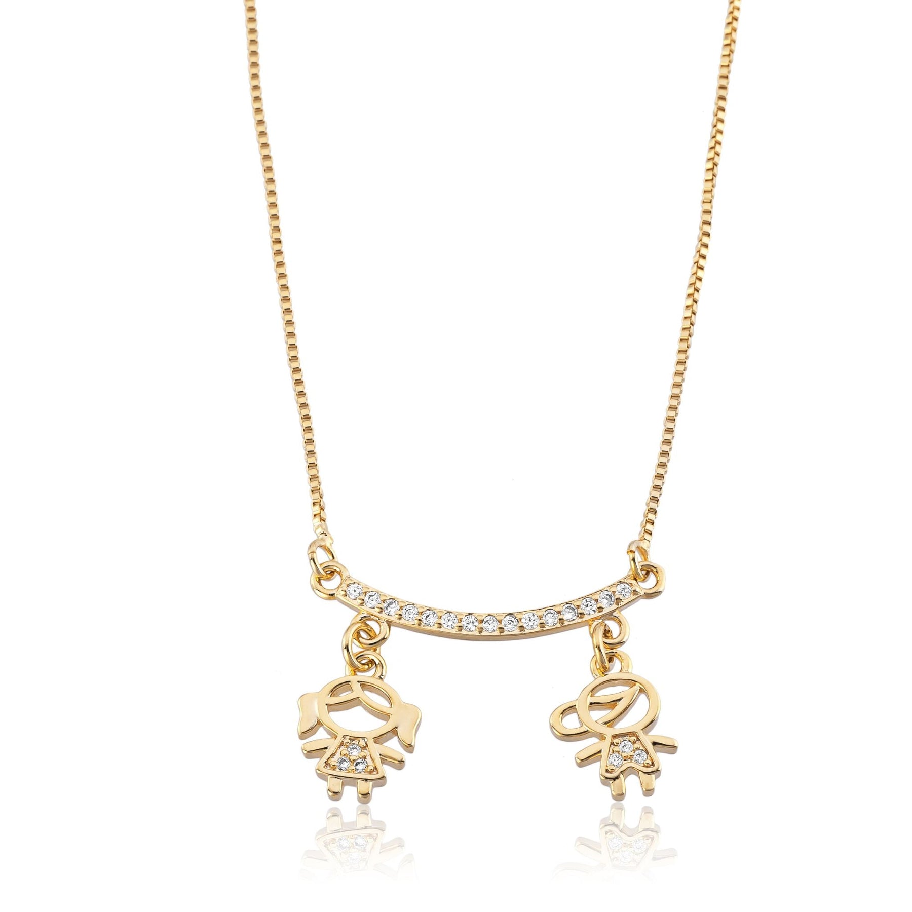 Colar Filhos Zircônias Ouro 18k