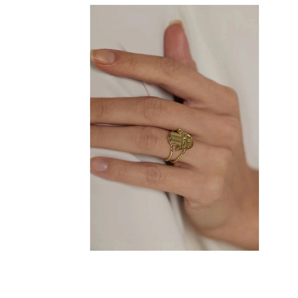 Anel Geométrico Ajustável Banhado a Ouro 18K
