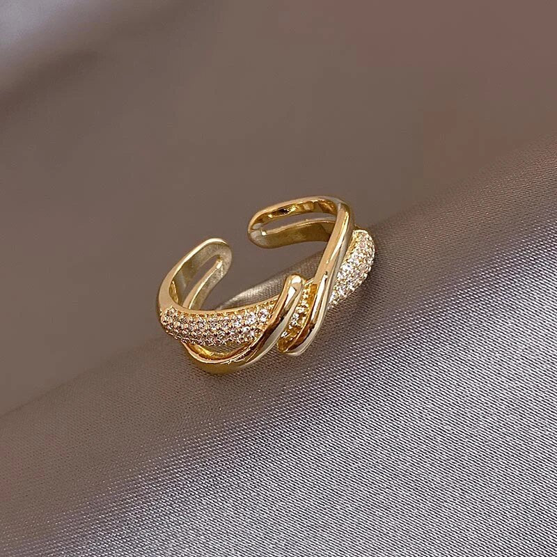 Anel Trançado Zircônia