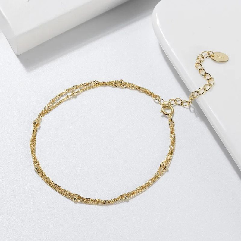 Pulseira Dupla Elegance Banhada a Ouro 18k