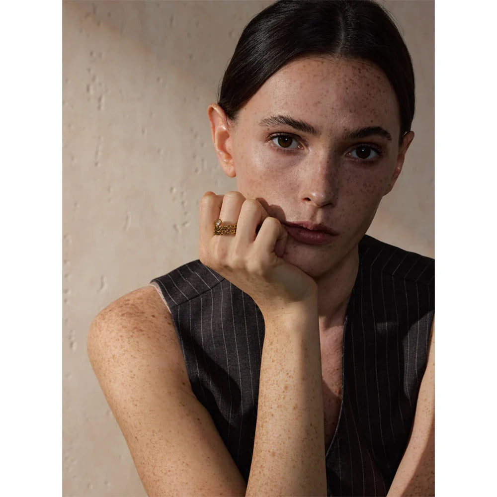 Anel Cobra Ajustável Banhado a Ouro 18K