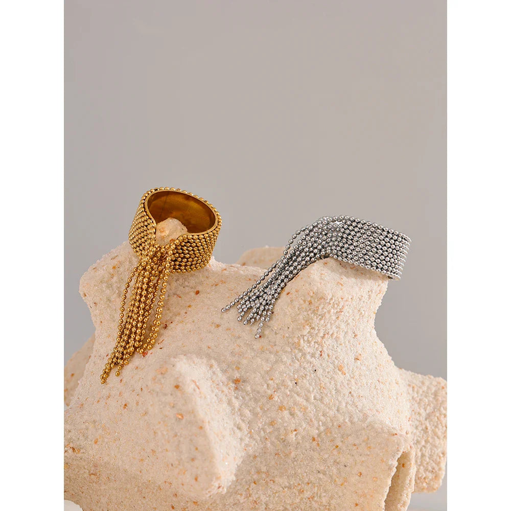 Anel Borla Dourada Ajustável 18K