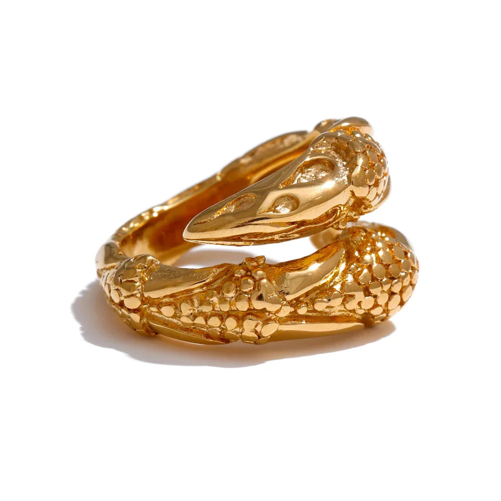 Anel Cobra Torcido Ouro 18k