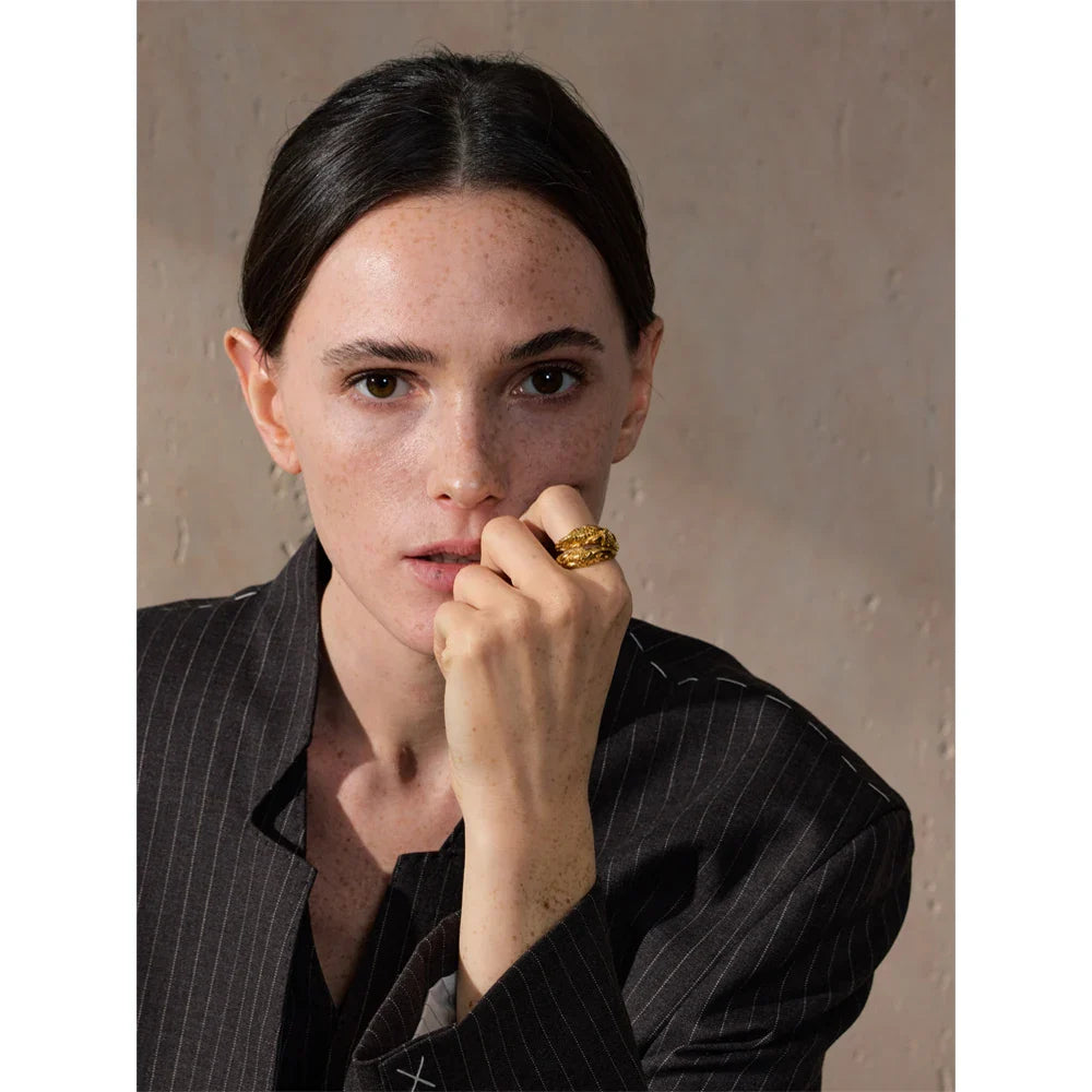 Anel Cobra Torcido Ouro 18k