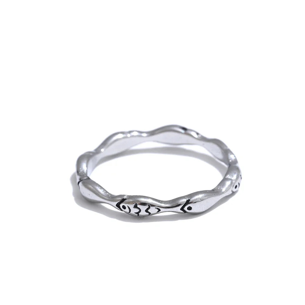 Anel Minimalista Peixe Ouro 18k