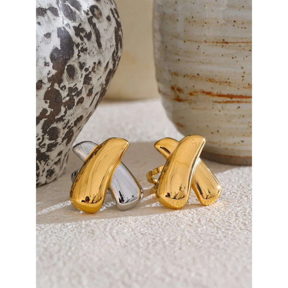 Anel Texturizado Banhado a Ouro 18K