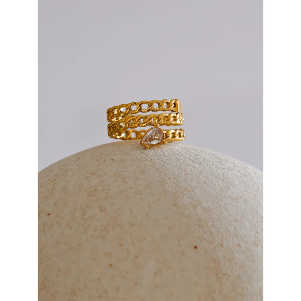 Anel Cobra Ajustável Banhado a Ouro 18K