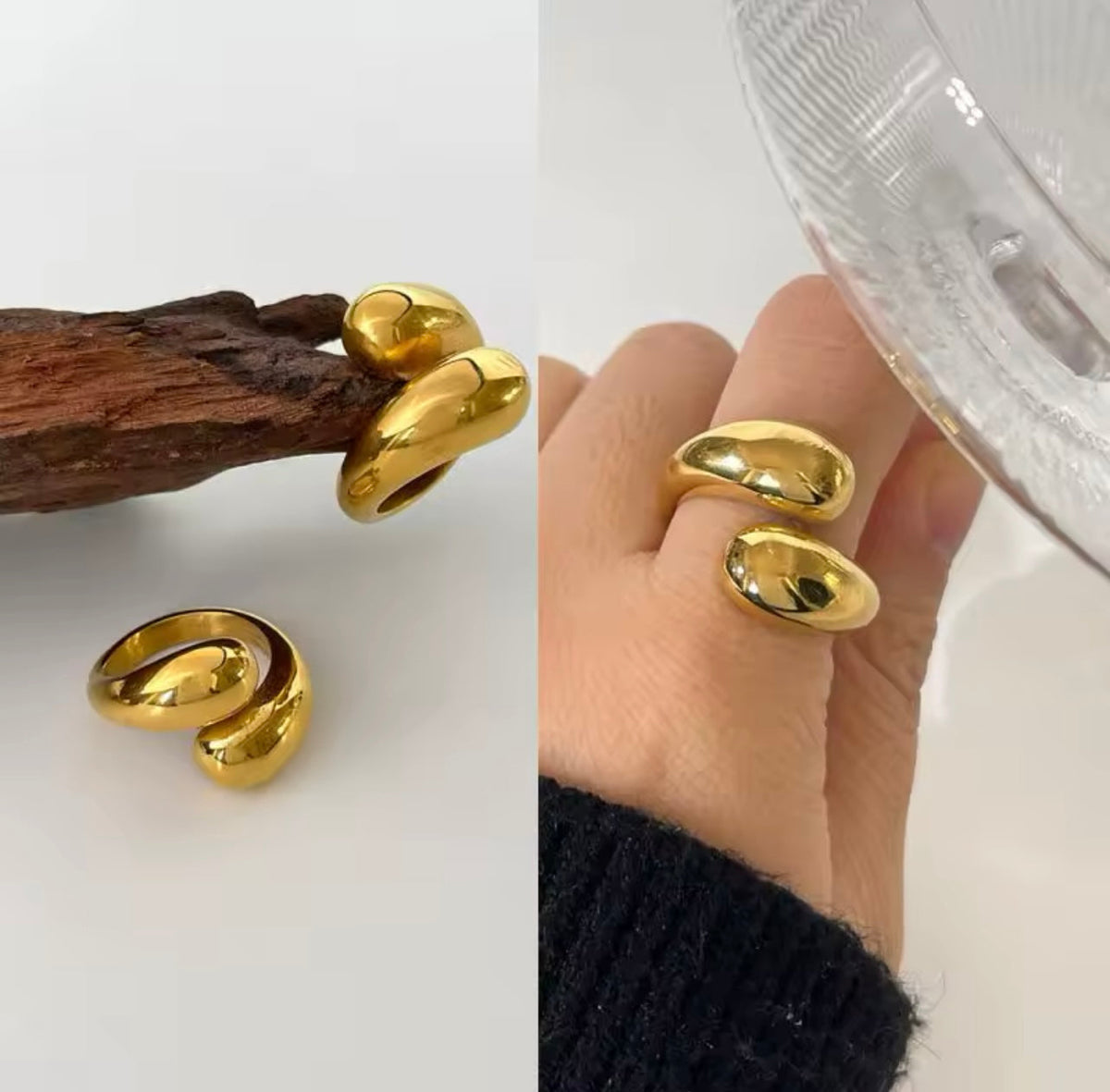 Anel Ajustável Elegance Ouro 18K