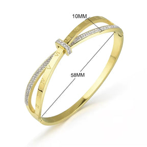 Bracelete Romano Brilhante Banhado em Ouro 18k