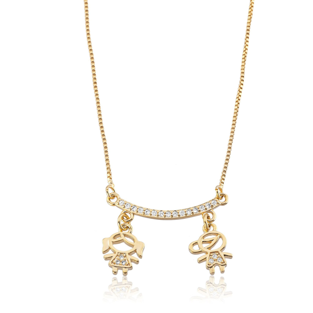Colar Filhos Zircônias Ouro 18k
