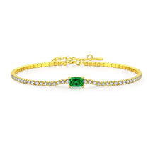Pulseira Esmeralda Zircônias Ouro 18k