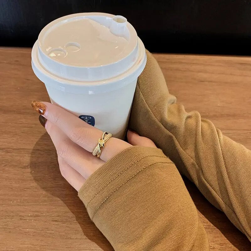 Anel Trançado Zircônia