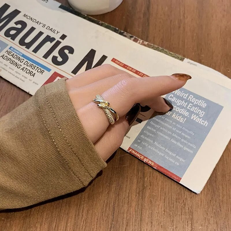 Anel Trançado Zircônia