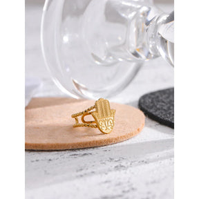 Anel Geométrico Ajustável Banhado a Ouro 18K