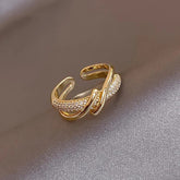 Anel Trançado Zircônia