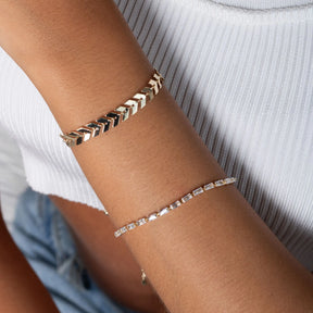 Pulseira Riviera Baguete Ouro 18k