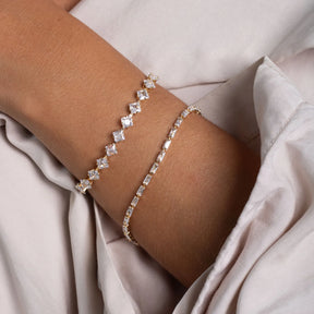 Pulseira Riviera Baguete Ouro 18k