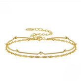 Pulseira Dupla Elegance Banhada a Ouro 18k