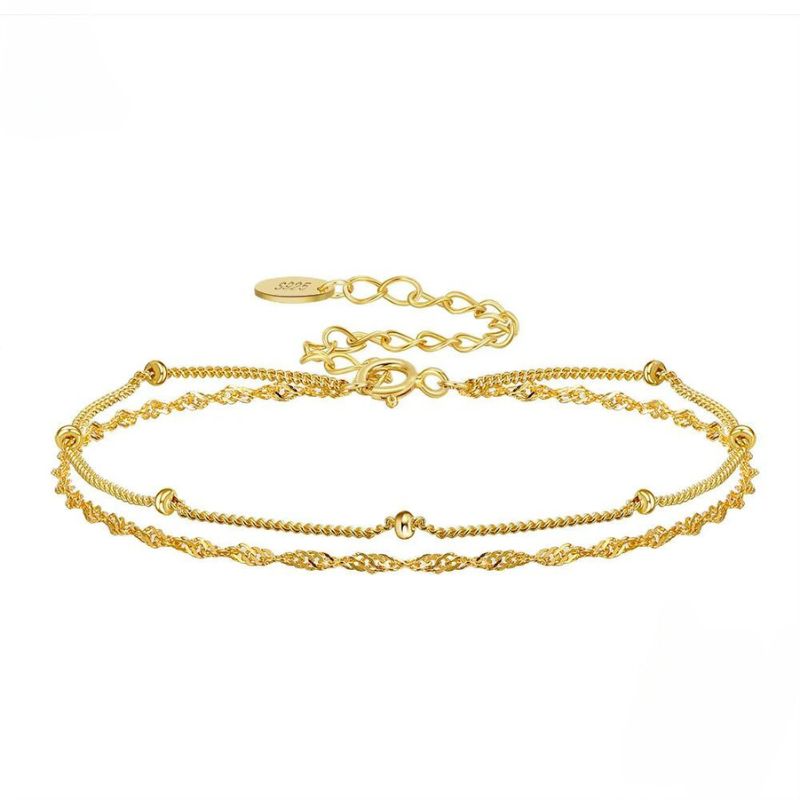 Pulseira Dupla Elegance Banhada a Ouro 18k