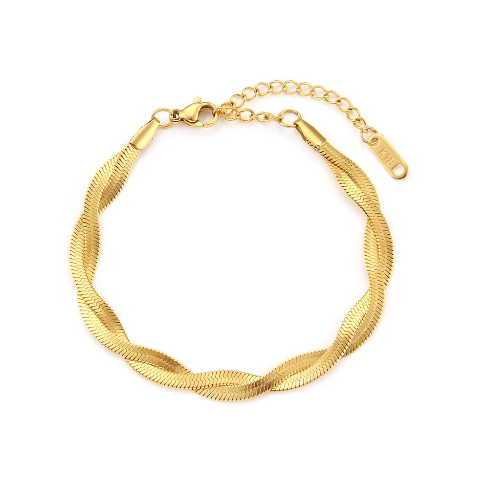 Pulseira Entrelaço Shine Banhada a Ouro 18k