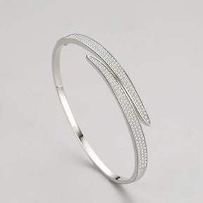 Bracelete com Zircônias em Prata 925 Banhado a Ouro Branco