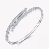 Bracelete com Zircônias em Prata 925 Banhado a Ouro Branco