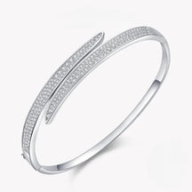 Bracelete com Zircônias em Prata 925 Banhado a Ouro Branco