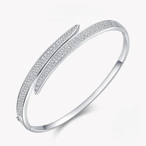Bracelete com Zircônias em Prata 925 Banhado a Ouro Branco