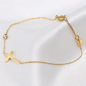 Pulseira Cross Shine Banhada a Ouro 18k