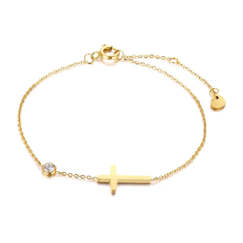 Pulseira Cross Shine Banhada a Ouro 18k