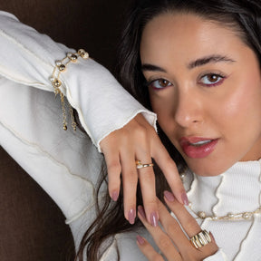 Pulseira Pérolas e Esfera Ouro