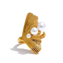 Anel Serena Pearl – Clássico Moderno com Banho de Ouro 18K
