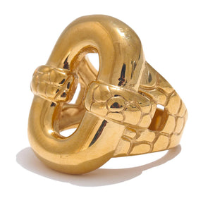 Anel Geométrico Textura Ouro 18k