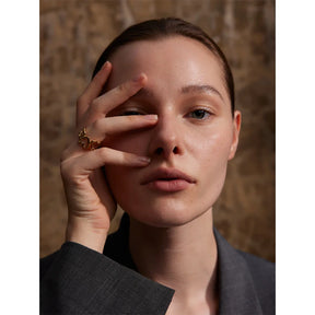 Anel Alma Coração Vazado com Banho de Ouro 18k – Delicadeza que Encanta