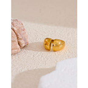 Anel Geométrico Minimalista Banhado a Ouro