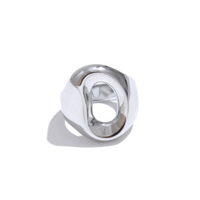 Anel Geométrico Oco Dourado 18K