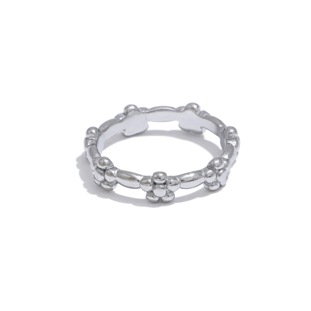 Anel Flor Fino Dourado 18K