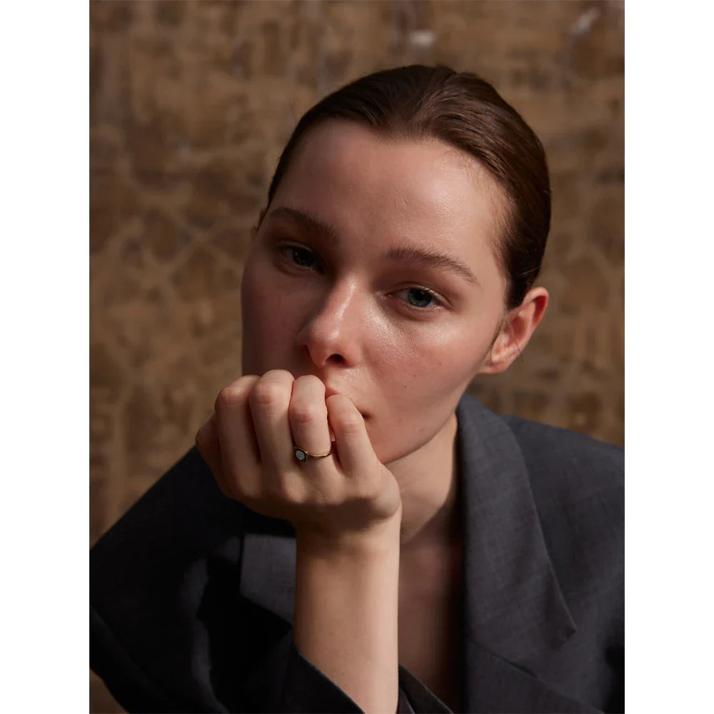 Anel Fino Concha Natural Ouro 18K