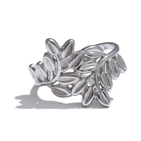 Anel Folhas Banhado a Ouro 18K