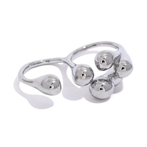 Anel Geométrico Dourado em Aço Inoxidável