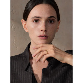 Anel Flor Fino Dourado 18K