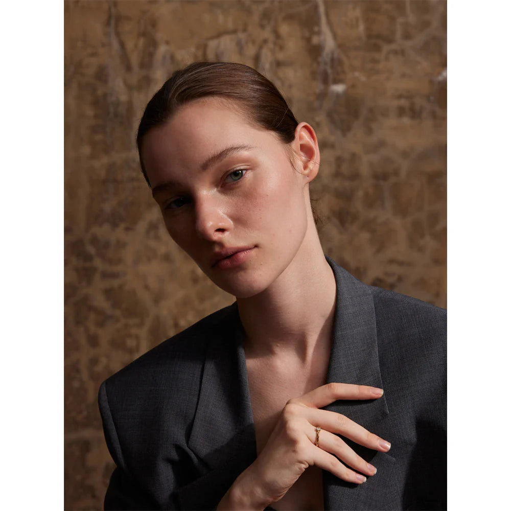 Anel Fino com Zircônia Cúbica Banhado a Ouro 18K