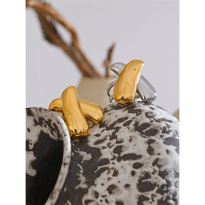 Anel Texturizado Banhado a Ouro 18K