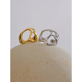 Anel Geométrico Aberto Ajustável – Banhado a Ouro 18K