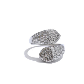 Anel Ajustável Coração com Zircônia – Ouro 18K