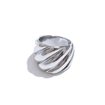 Anel Geométrico Relevo Dourado 18K