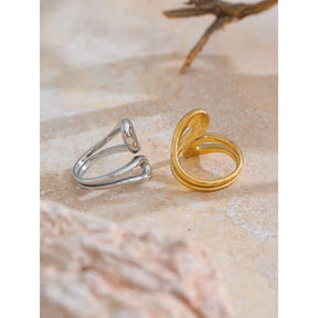 Anel Minimal Ajustável com Banho de Ouro 18k