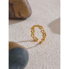 Anel Estrela Oco Ajustável Ouro 18K — Brilhe sem Esforço