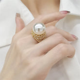 Anel Exuberante Max Pérola Ouro 18K