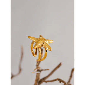Anel Estrela do Mar Dourado